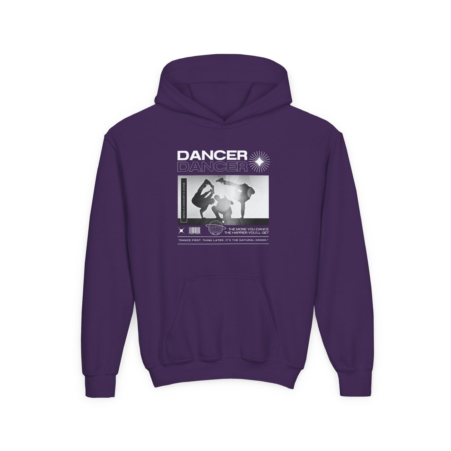 “Dancer” Breakdancer Streetwear Graphic | Unisex Youth Hoodie – Hip-Hop Dance Hoodie for Kids & Young Performers