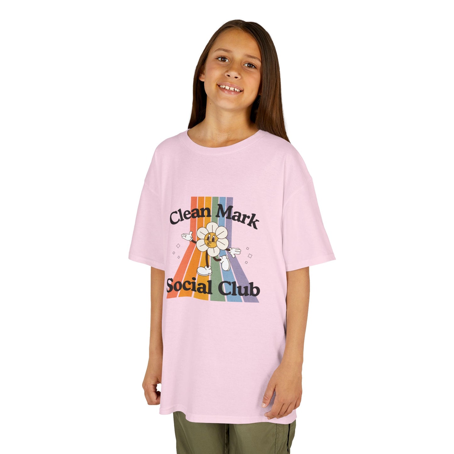 “Clean Mark Social Club” Kids Heavy Cotton™ Tee – Streetwear-Inspired Dance Graphic Tee for Kids