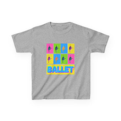 "Ballet" Youth Short Sleeve T-Shirt – Pop Art Inspired Design with Ballet Dancer Graphics – Dance Apparel for Kids