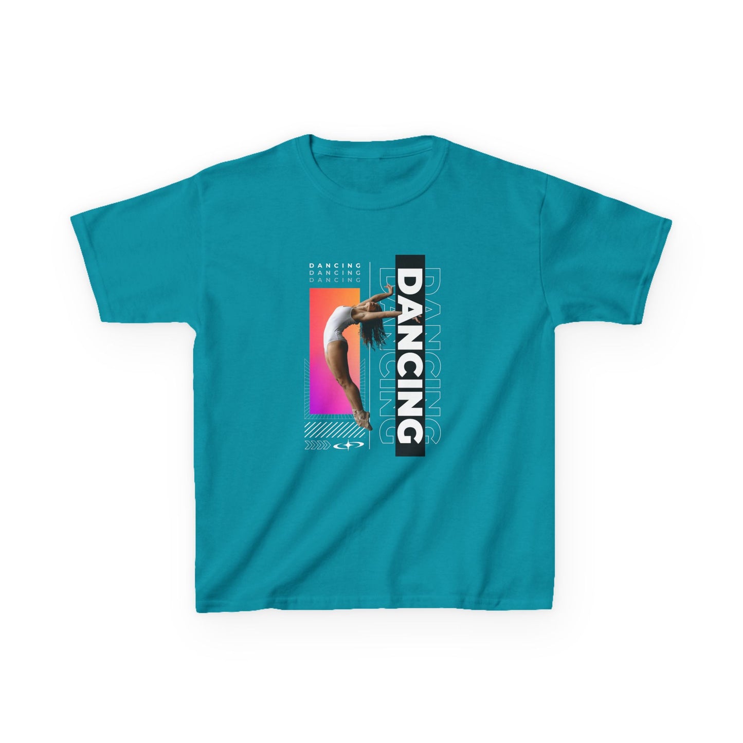 “Dancing” Youth Short Sleeve T-Shirt – Streetwear-Inspired Female Dancer Graphic – Stylish Kids Dance Apparel Tee