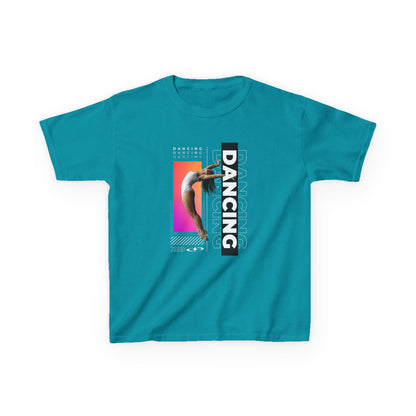 “Dancing” Youth Short Sleeve T-Shirt – Streetwear-Inspired Female Dancer Graphic – Stylish Kids Dance Apparel Tee