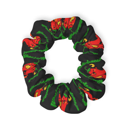 “What's a Pepper's Favorite Dance? Salsa!” Scrunchie – Funny Dance Pun Hair Accessory with Cute Pepper Graphic