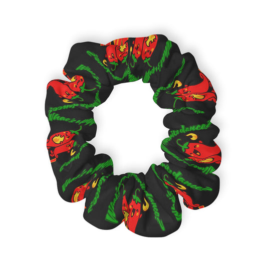 “What's a Pepper's Favorite Dance? Salsa!” Scrunchie – Funny Dance Pun Hair Accessory with Cute Pepper Graphic