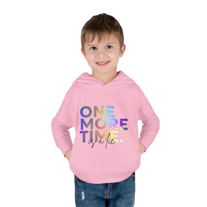 "One More Time Is a Lie" Toddler Dance Hoodie – Funny Colorful Graphic Pullover for Kids