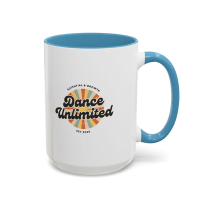 "Dance Unlimited – Potential & Growth" Accent Coffee Mug – Retro-Inspired Ceramic Mug for Dancers and Creative Dreamers