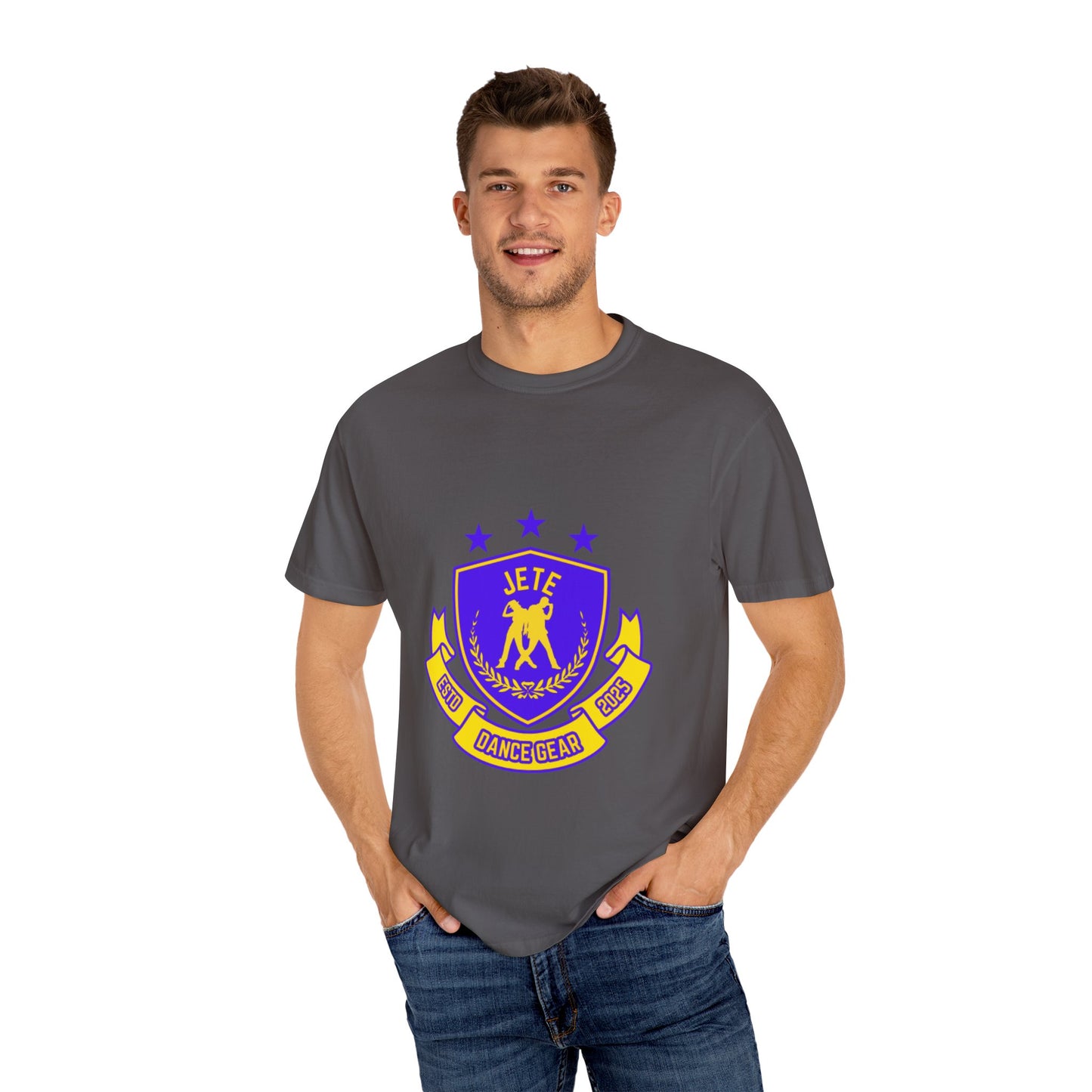 "Jeté Dance Gear" Unisex Garment-Dyed T-Shirt – Collegiate-Style Graphic Tee – Dance Apparel for Dancers & Performers