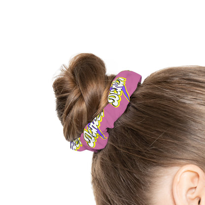 “Dancer” Scrunchie – Superhero-Inspired Dance Hair Accessory with Bold Graphic for Performers