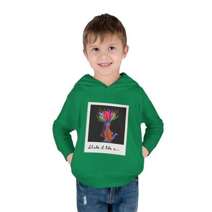 "Shake It Like a..." Toddler Pullover Hoodie – Carnival Samba Dancer Graphic Fleece Sweatshirt for Kids