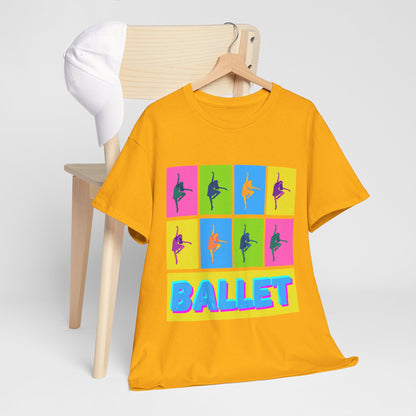 "Ballet" Pop Art Inspired Dance Graphic Unisex Heavy Cotton Tee – Artistic Ballet Dancer T-Shirt for Dance Lovers
