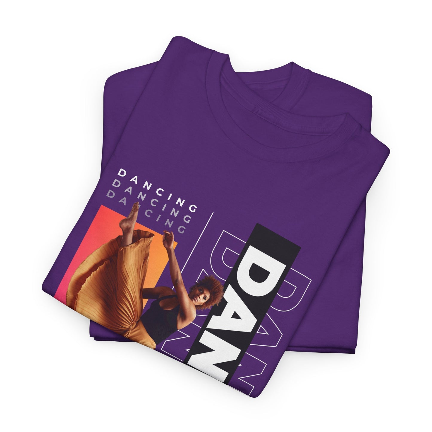 “Dancing” Streetwear-Inspired Female Dancer Unisex Heavy Cotton Tee – Urban Dance Graphic T-Shirt for Performers and Dance Lovers