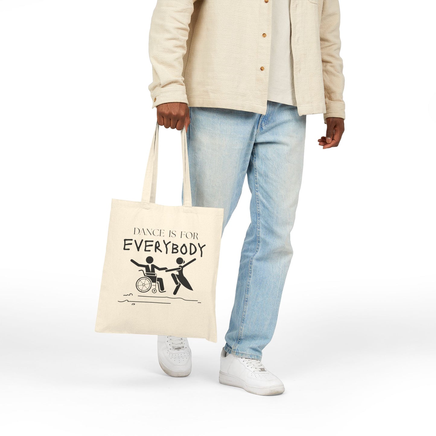 “Dance Is for Everybody” Cotton Canvas Tote Bag – Inclusive Dance Tote with Empowering Design