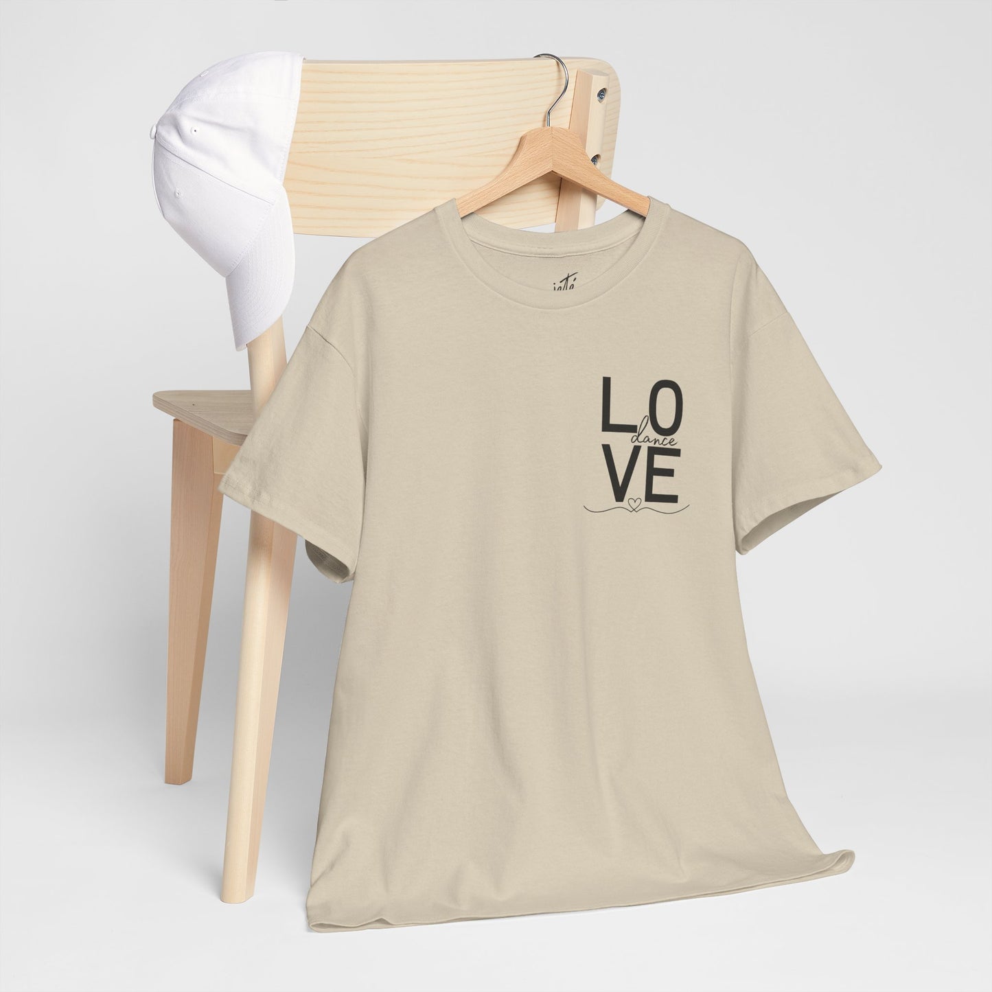 "LOVE Dance" Unisex Heavy Cotton Tee – Script Letter Graphic Dance Lover T-Shirt
