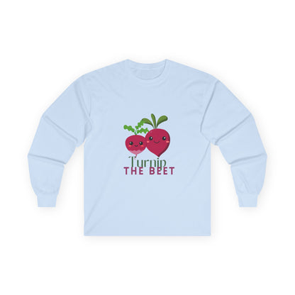 "Turnip the Beet" Unisex Long Sleeve Tee – Funny Dance Pun Shirt with Cute Pepper Graphic for Dancers & Veggie Lovers