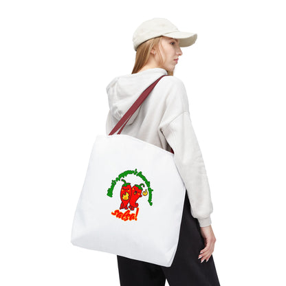 “What’s a Pepper’s Favorite Dance? Salsa!” Salsa Dance Pun Tote Bag – Funny Kawaii Pepper Graphic Canvas Bag for Dancers & Food Lovers