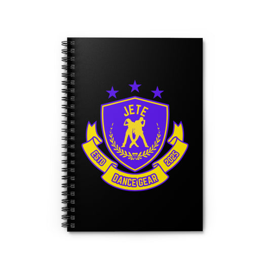 "Jeté Dance Gear" Spiral Notebook – Collegiate-Inspired Dance Journal with Colorful Graphic for Dancers, Students & Choreographers