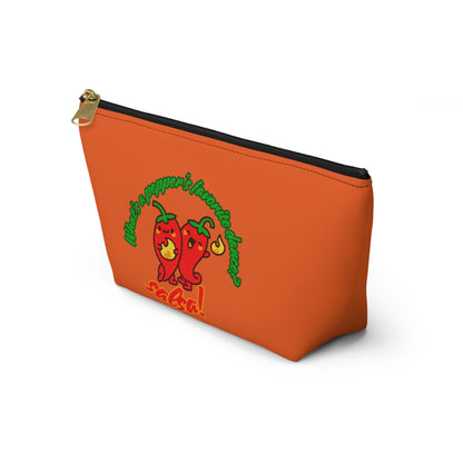 "What’s a Pepper’s Favorite Dance? Salsa!" Makeup Bag – Funny Dance Pun with Colorful Pepper Graphic – Cute Zipper Pouch for Cosmetics, Accessories & Gifts