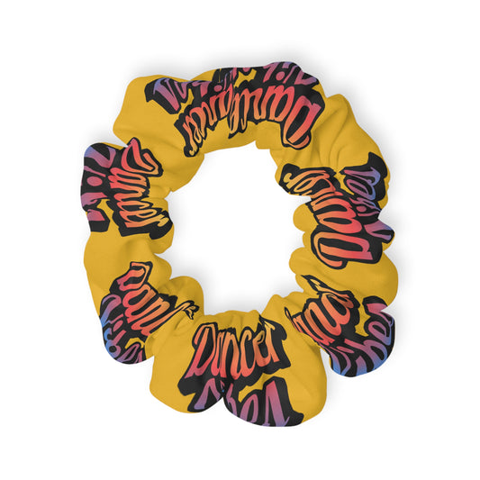“Dancer Vibes” Scrunchie – Colorful Text Dance Hair Accessory for Performers and Dance Lovers