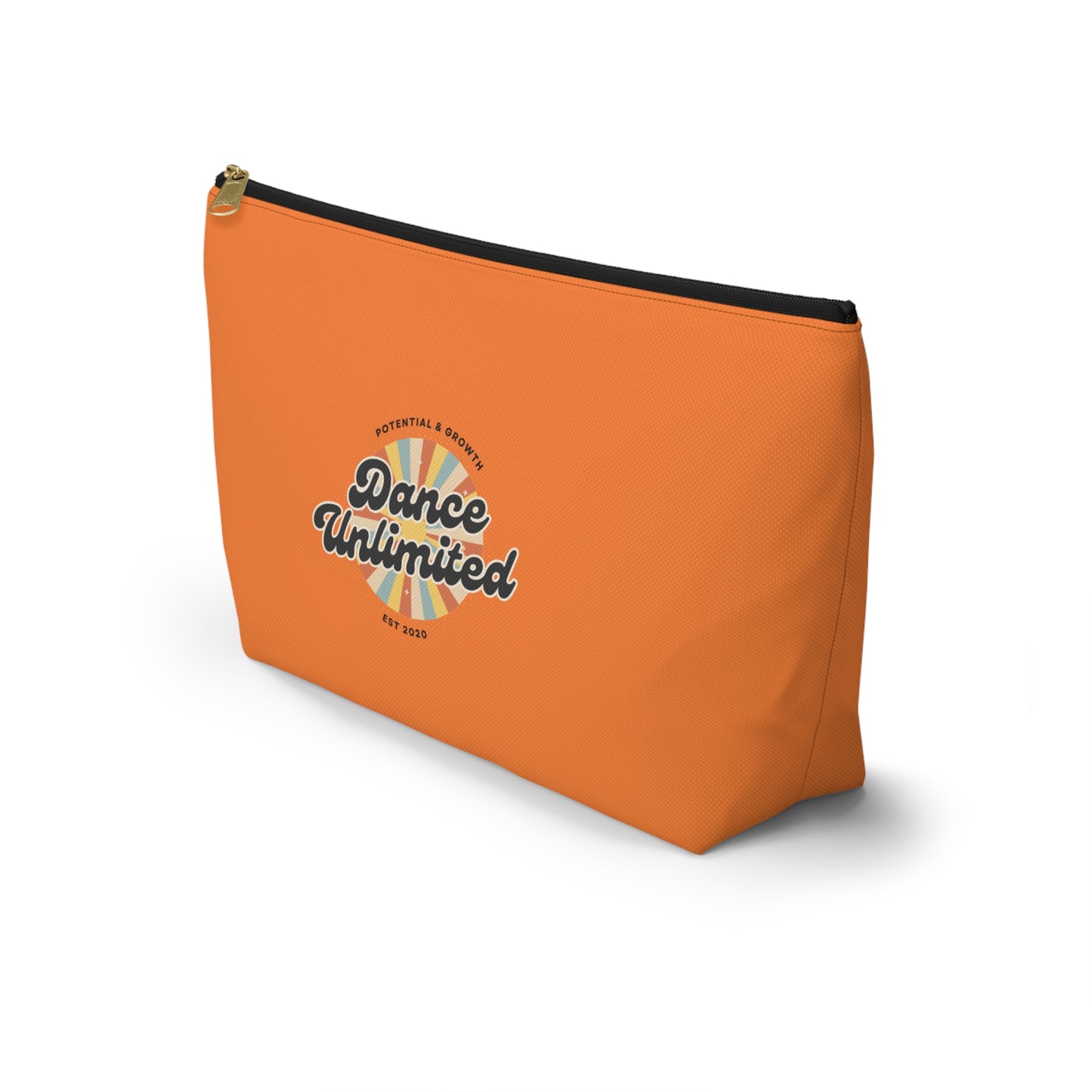 "Dance Unlimited - Potential & Growth" Makeup Bag – Retro Dance Graphic – Inspirational Dance-Themed Zipper Pouch for Cosmetics, Accessories & Gifts