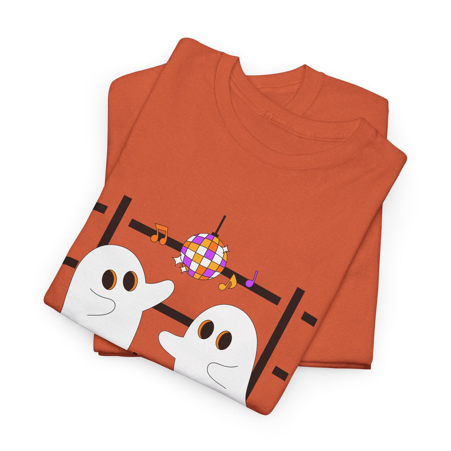 “At the Barre for the Boos” Dance Halloween T-Shirt with Cute Ghost Ballet Graphics - Unisex Heavy Cotton Tee