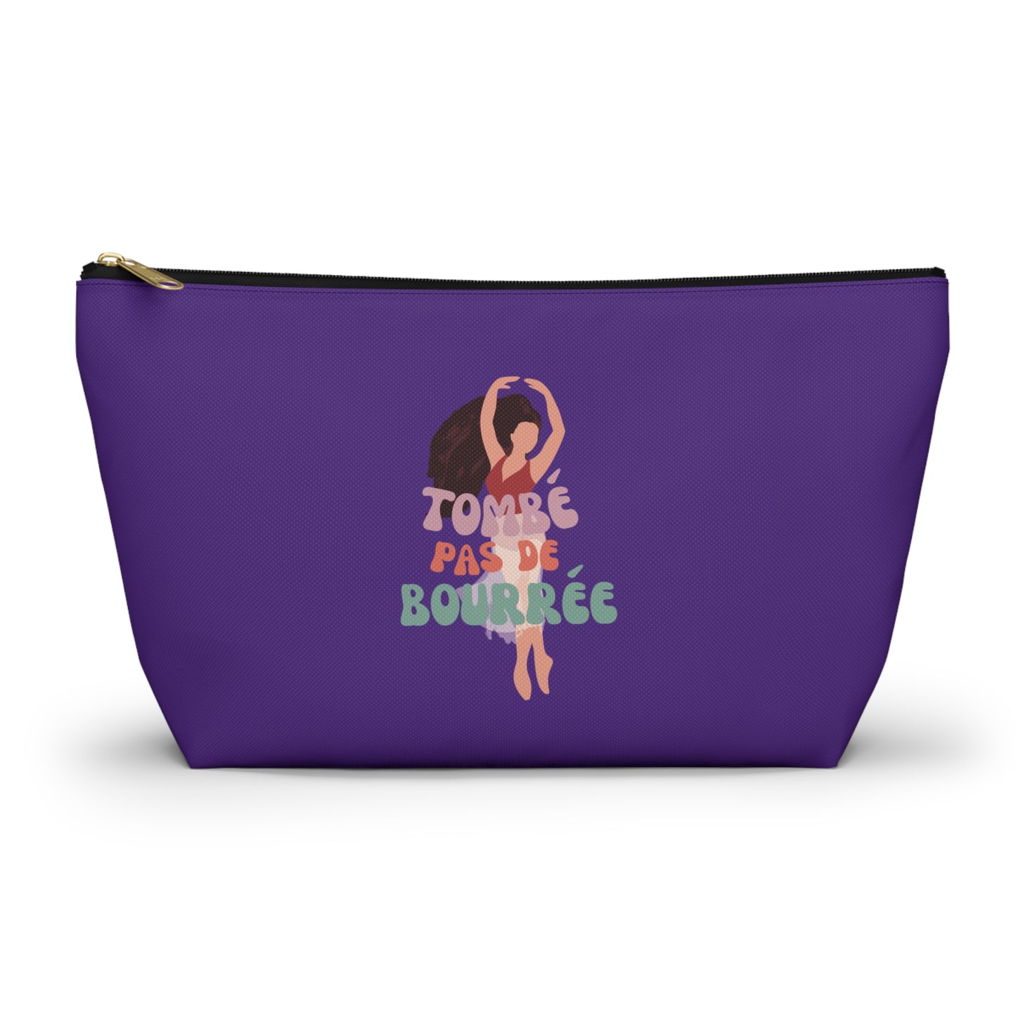 "Tombé Pas de Bourrée" Makeup Bag – Elegant Ballet Dancer Graphic – Ballet-Themed Zipper Pouch for Cosmetics, Accessories & Dance Gifts
