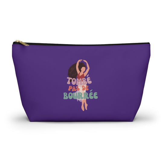 "Tombé Pas de Bourrée" Makeup Bag – Elegant Ballet Dancer Graphic – Ballet-Themed Zipper Pouch for Cosmetics, Accessories & Dance Gifts