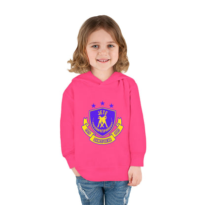 "Jeté Dance Gear" Toddler Pullover Fleece Hoodie – Collegiate-Inspired Dancer Graphic Sweatshirt for Kids