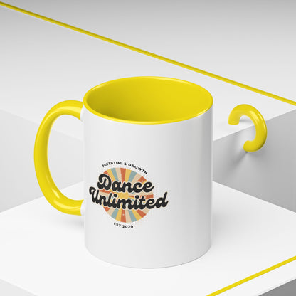 "Dance Unlimited – Potential & Growth" Accent Coffee Mug – Retro-Inspired Ceramic Mug for Dancers and Creative Dreamers