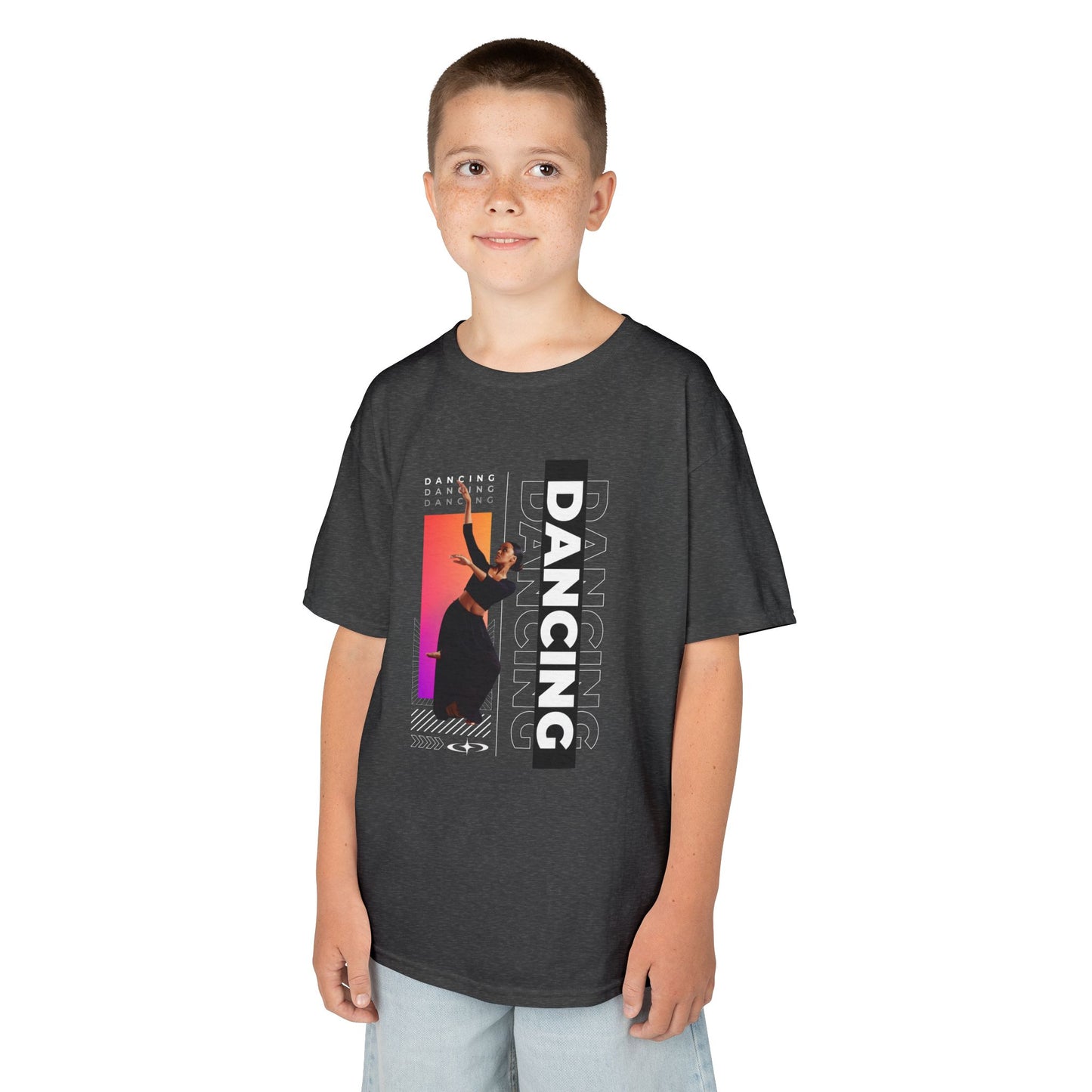 “Dancing” Youth Short Sleeve T-Shirt – Streetwear-Inspired Female Dancer Design – Trendy Kids Dance Graphic Tee