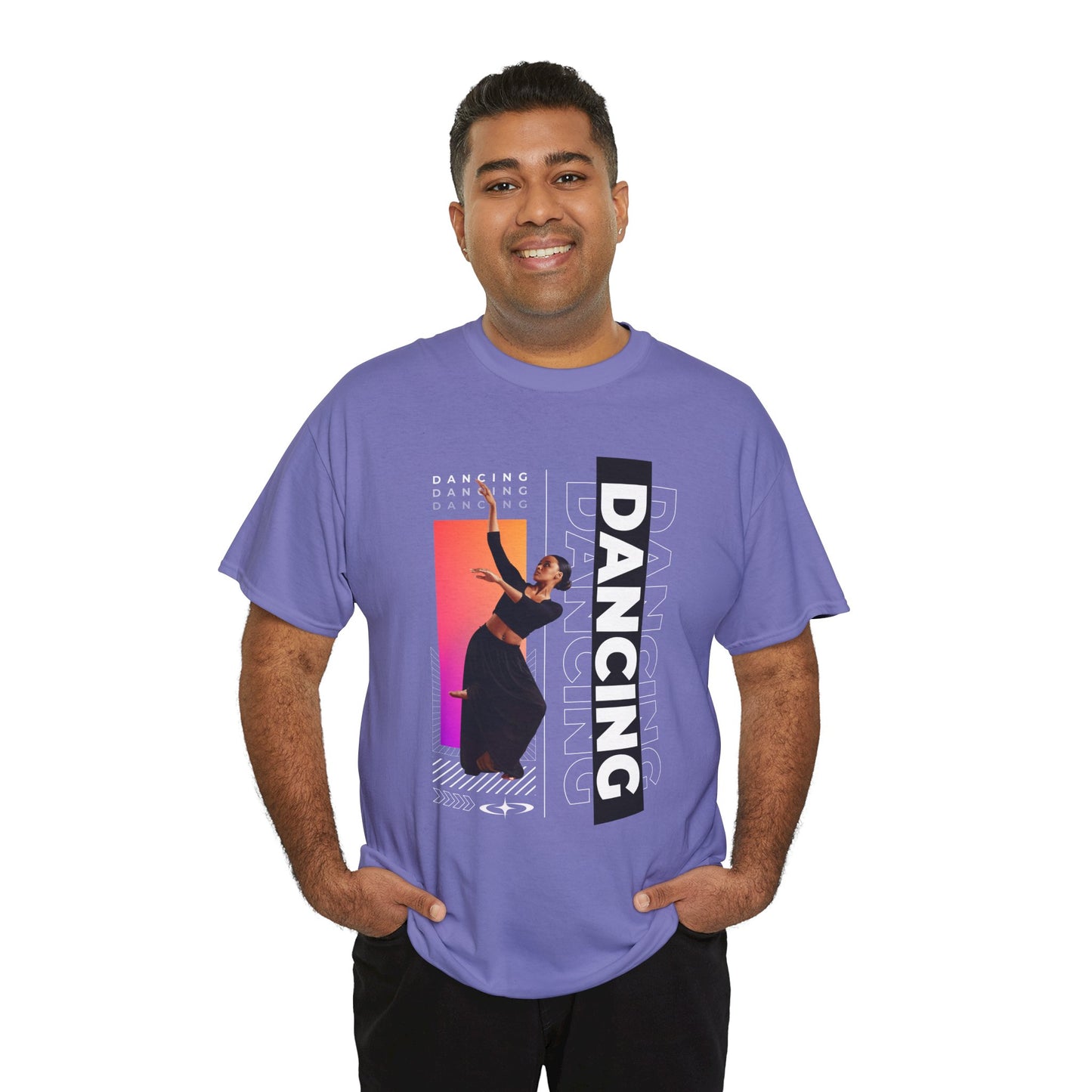“Dancing” Streetwear-Inspired Female Dancer Unisex Heavy Cotton Tee – Urban Dance Graphic T-Shirt for Performers and Dance Lovers