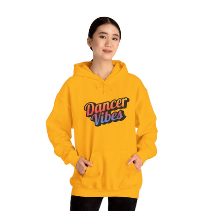 "Dancer Vibes" Unisex Hooded Sweatshirt – Colorful Retro Dance Graphic Hoodie for Dance Lovers