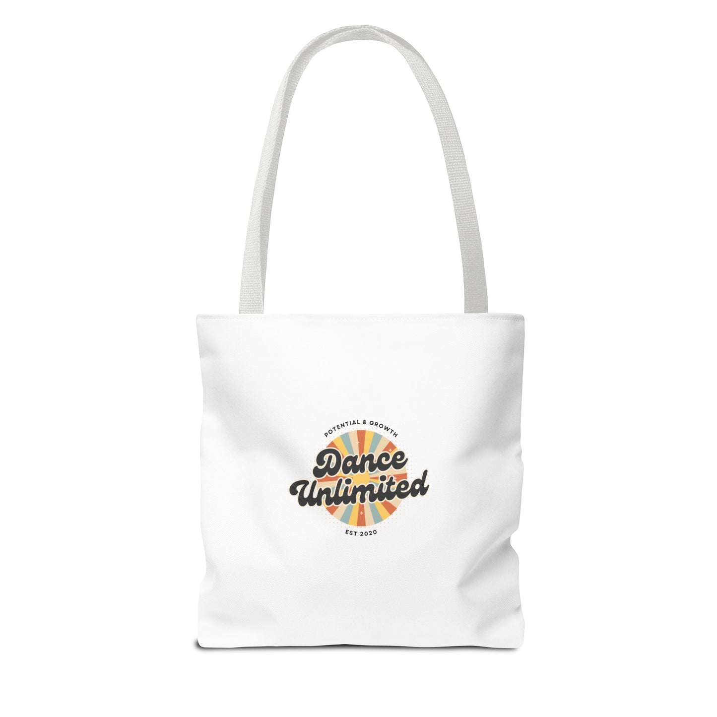 "Dance Unlimited, Potential & Growth" Canvas Tote Bag – Retro Graphic Dance Bag | Stylish Reusable Dance Tote for Dancers & Dance Moms