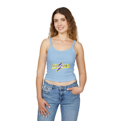 "Dancer" Women’s Spaghetti Strap Tank Top – Superhero-Inspired Dancer Graphic | Empowering Dance Apparel for Strong & Stylish Performers