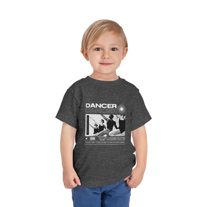 “Dancer" Toddler Short Sleeve T-Shirt – Streetwear-Inspired Ballet Barre Graphic Tee for Young Kids