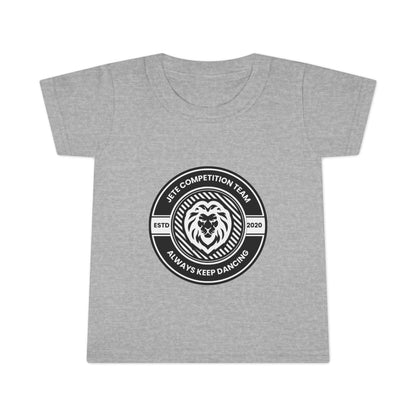 "Jeté Competition Team – Always Keep Dancing" Toddler Dance T-Shirt – Collegiate-Inspired Emblem Graphic Short Sleeve Tee for Kids