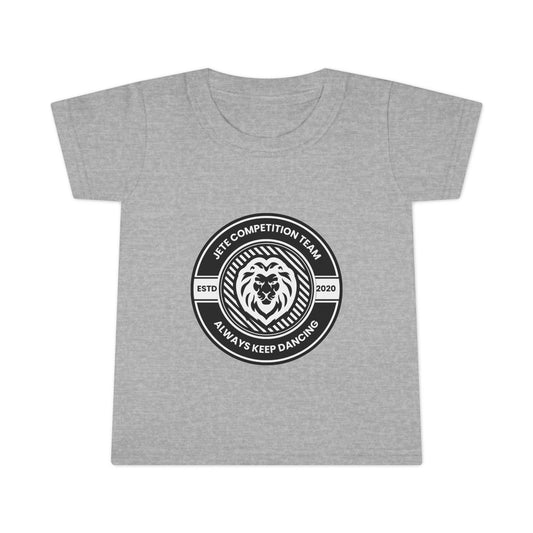 "Jeté Competition Team – Always Keep Dancing" Toddler Dance T-Shirt – Collegiate-Inspired Emblem Graphic Short Sleeve Tee for Kids