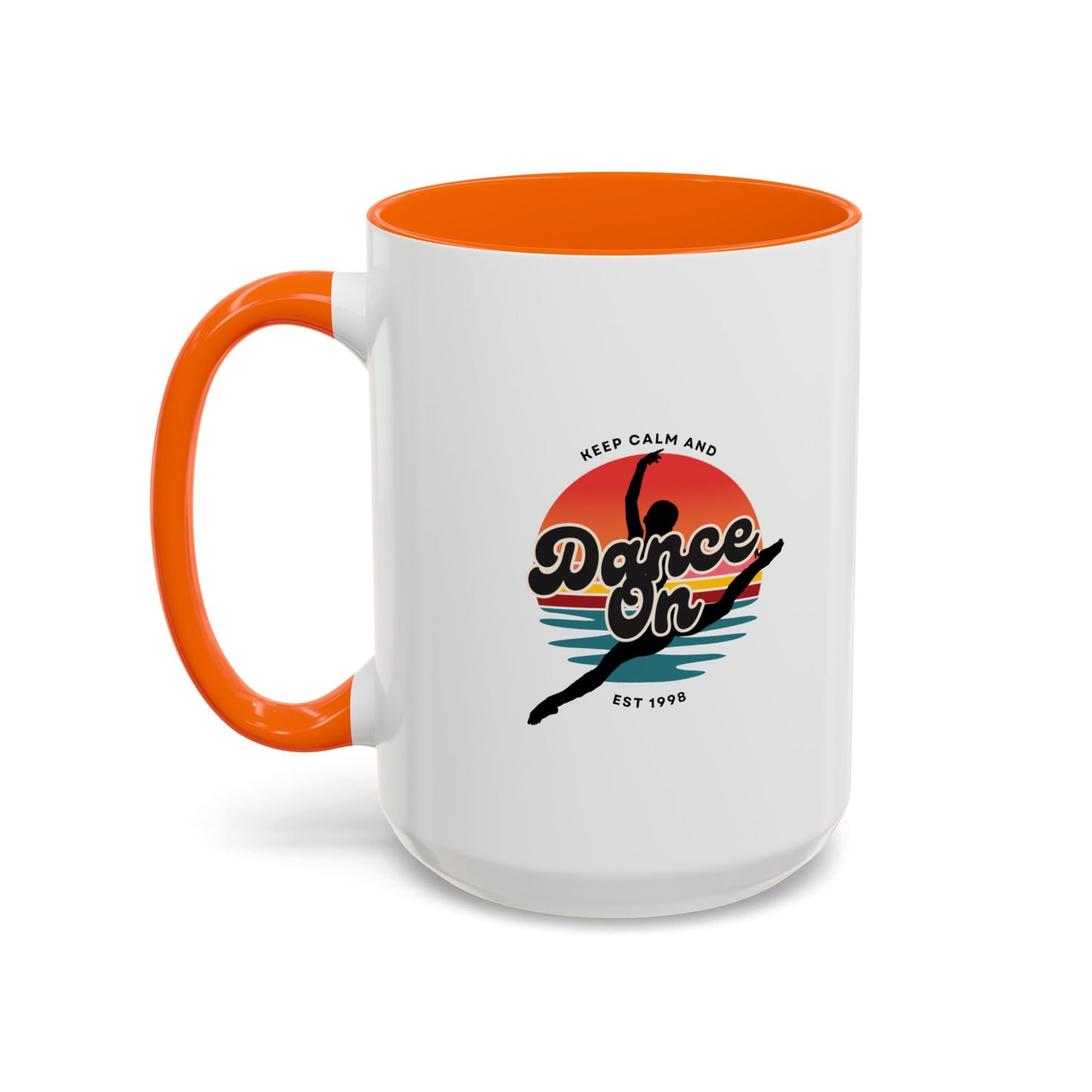 "Keep Calm and Dance On" Accent Coffee Mug – Motivational Dance Quote Ceramic Mug for Dancers and Instructors