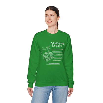 “Dancer’s Brain” Funny Dance Anatomy Sweatshirt – Unisex Heavy Blend Crewneck with Optional Name or Studio Personalization