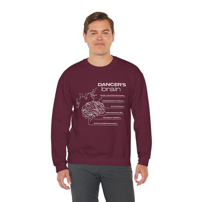 “Dancer’s Brain” Funny Dance Anatomy Sweatshirt – Unisex Heavy Blend Crewneck with Optional Name or Studio Personalization