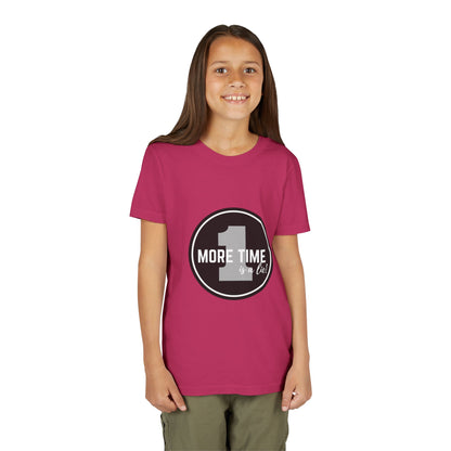“One More Time is a Lie” Bold Emblem Dancer Graphic T-Shirt for Kids – Funny Dance Rehearsal Shirt - Youth Dance Tee