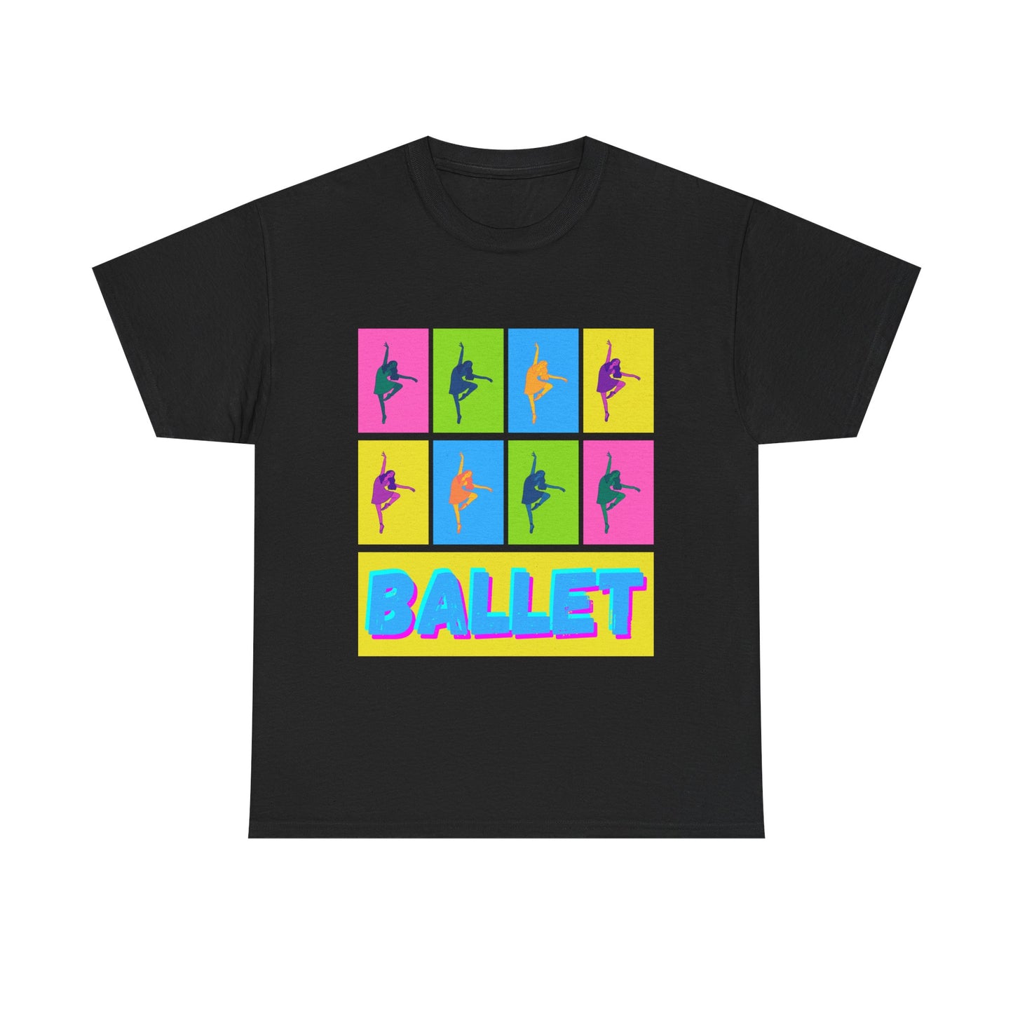 "Ballet" Pop Art Inspired Dance Graphic Unisex Heavy Cotton Tee – Artistic Ballet Dancer T-Shirt for Dance Lovers