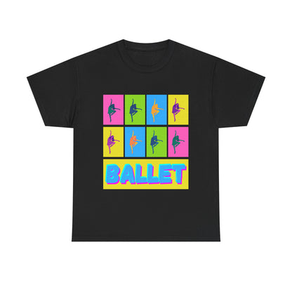 "Ballet" Pop Art Inspired Dance Graphic Unisex Heavy Cotton Tee – Artistic Ballet Dancer T-Shirt for Dance Lovers