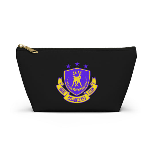 "Jeté Dance Gear" Makeup Bag – Colorful Collegiate-Inspired Dance Graphic – Stylish Zipper Pouch for Cosmetics, Accessories & Team Essentials