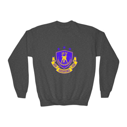 "Jeté Dance Gear" – Collegiate Style Youth Crewneck Sweatshirt | Bold Kids Dance Team Pullover