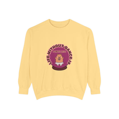 "Life Without Dance Is Pointeless" Unisex Lightweight Crewneck Sweatshirt – Bold Retro Ballet Pun Graphic Pullover for Dancers & Dance Lovers