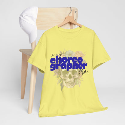 "In My Choreographer Era" Skull Floral Tee – Unisex Heavy Cotton Dance T-Shirt with Cool Gothic Graphic