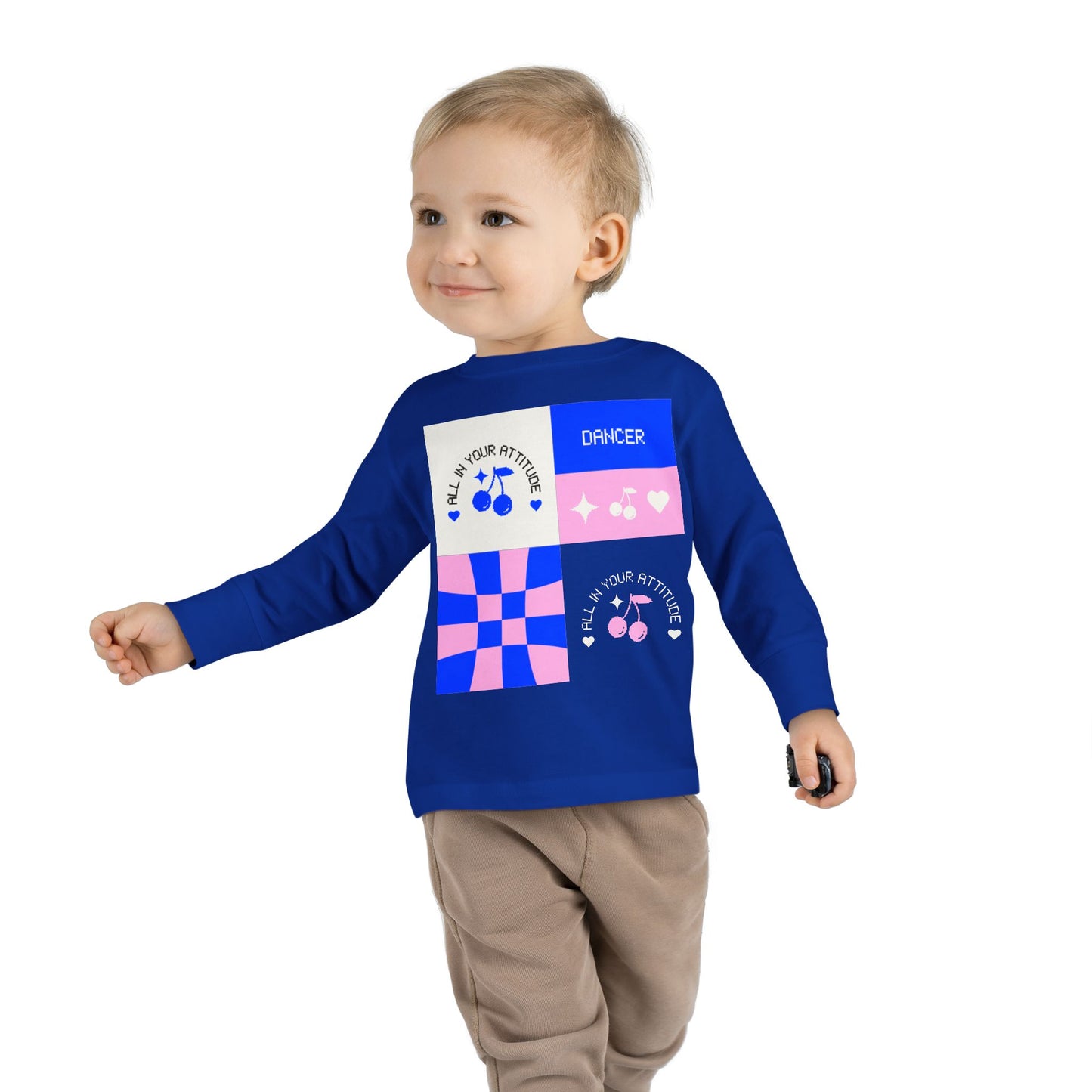 "Dancer – All in Your Attitude" Toddler Dance T-Shirt – Retro Graphic Long Sleeve Tee for Kids