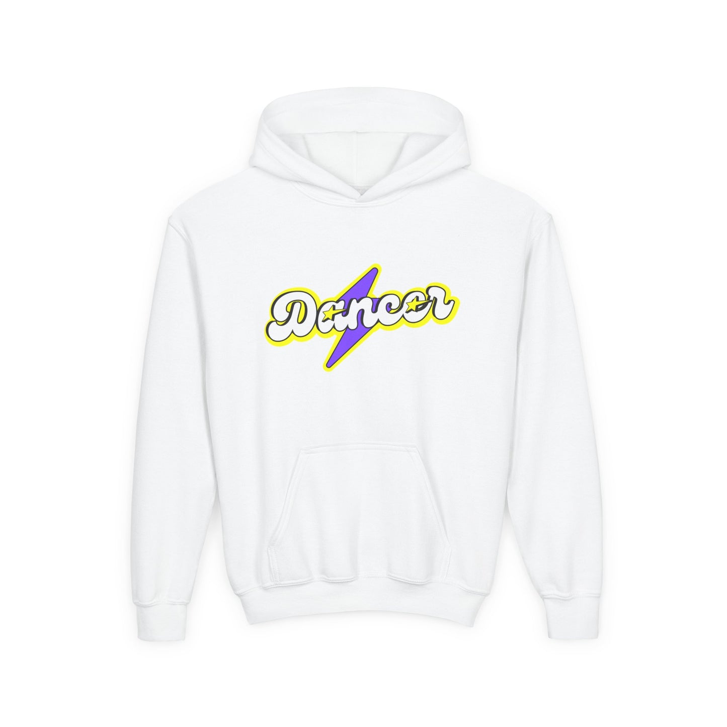 "Dancer" Youth Hooded Sweatshirt – Superhero-Inspired Dance Graphic Fleece Hoodie for Kids and Teens