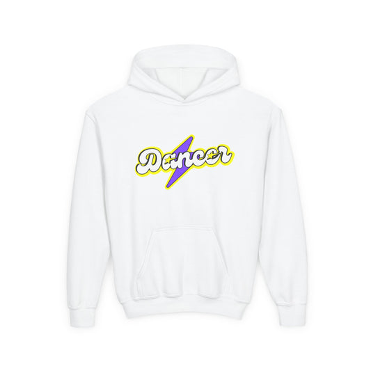 "Dancer" Youth Hooded Sweatshirt – Superhero-Inspired Dance Graphic Fleece Hoodie for Kids and Teens