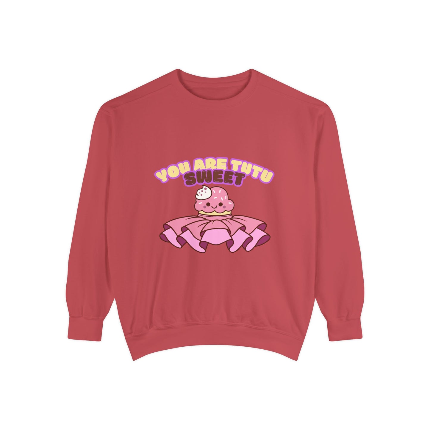 "You Are Tutu Sweet" Unisex Lightweight Crewneck Sweatshirt – Kawaii Cupcake in a Tutu Graphic Pullover for Ballet & Dance Lovers