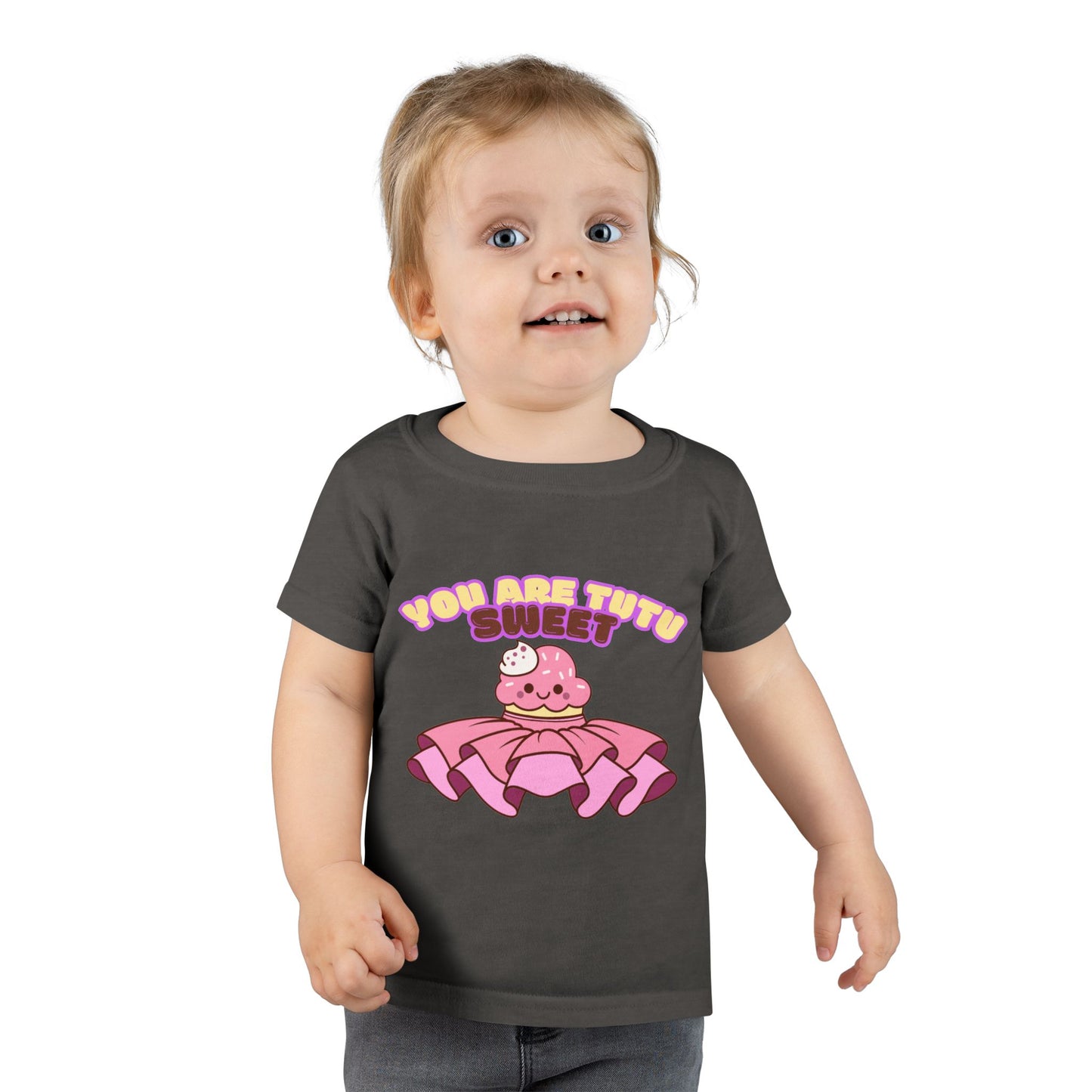 "You Are Tutu Sweet" Toddler Dance T-Shirt – Kawaii Cupcake in Tutu Graphic Short Sleeve Tee for Kids